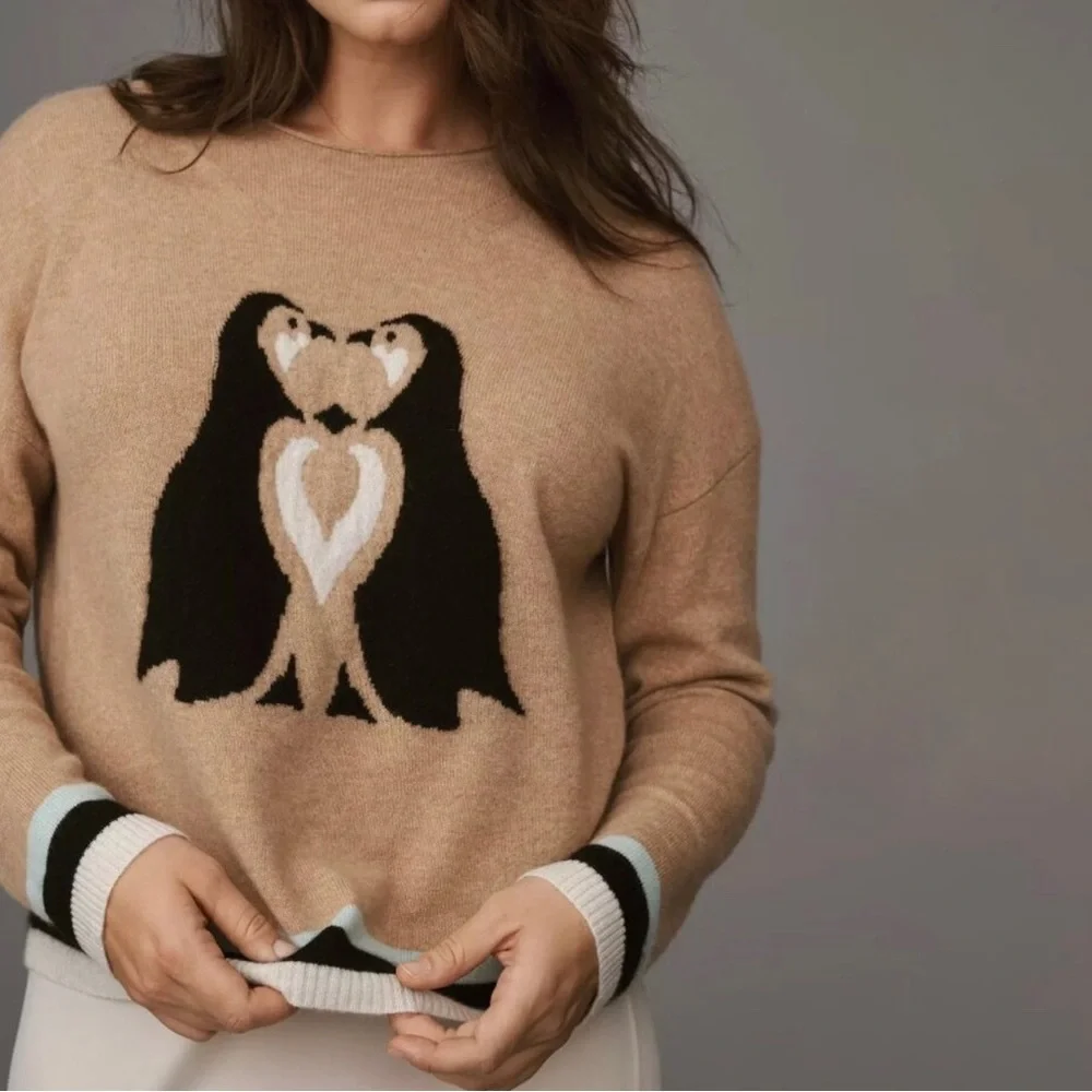 Maeve Tan Sweater with Penguin Design - Picture 3 of 11